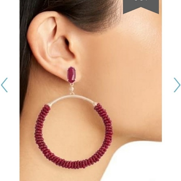 Kendra Scott Jewelry - Kendra Scott Russell hoop earings in maroon jade
